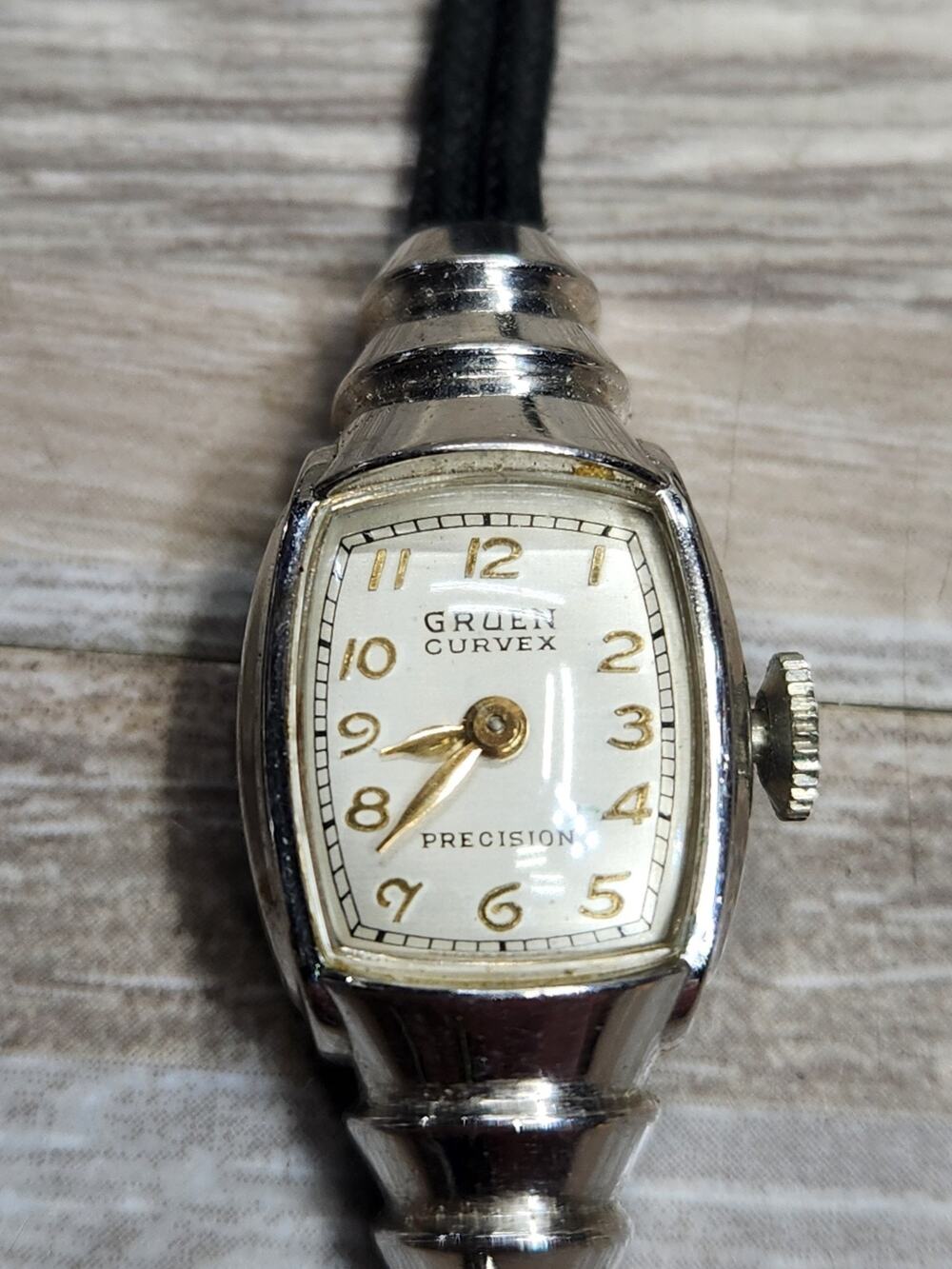 Gruen Curvex Manual Wind Silver Tone Watch Silver Dial, Working, 10k Gold Filled